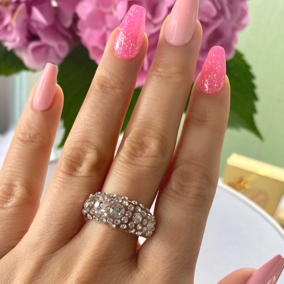 Acrylic Crystal Ring Embellished With Genuine“Crystal Stone Elements, New! - Picture 4 of 11